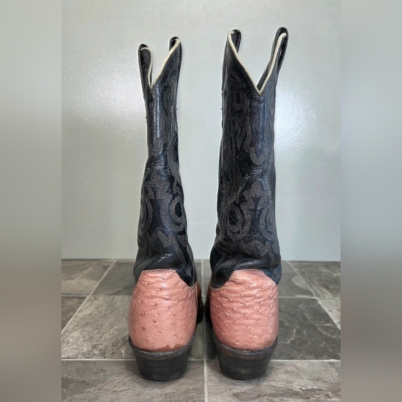 VINTAGE JUSTIN FULL QUILL OSTRICH LEATHER WESTERN BOOTS. main image 6